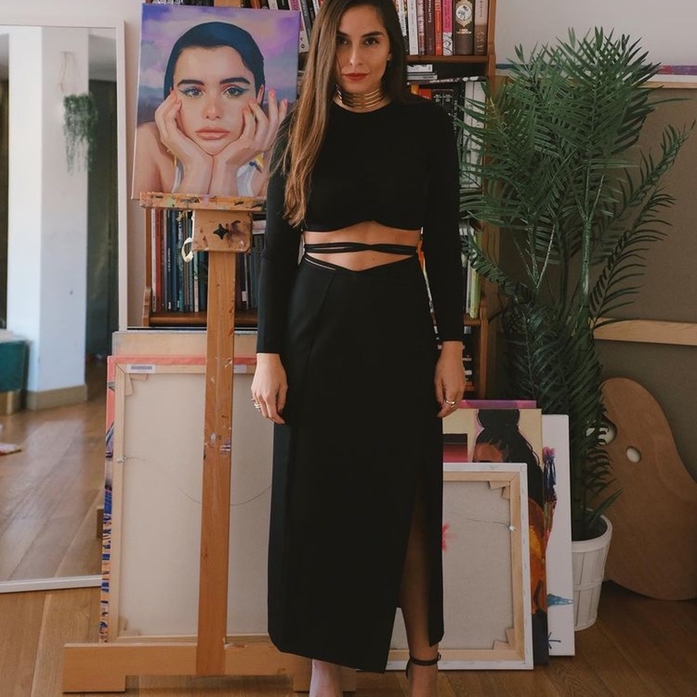ZARA WOMAN BLACK MIDI PENCIL SKIRT